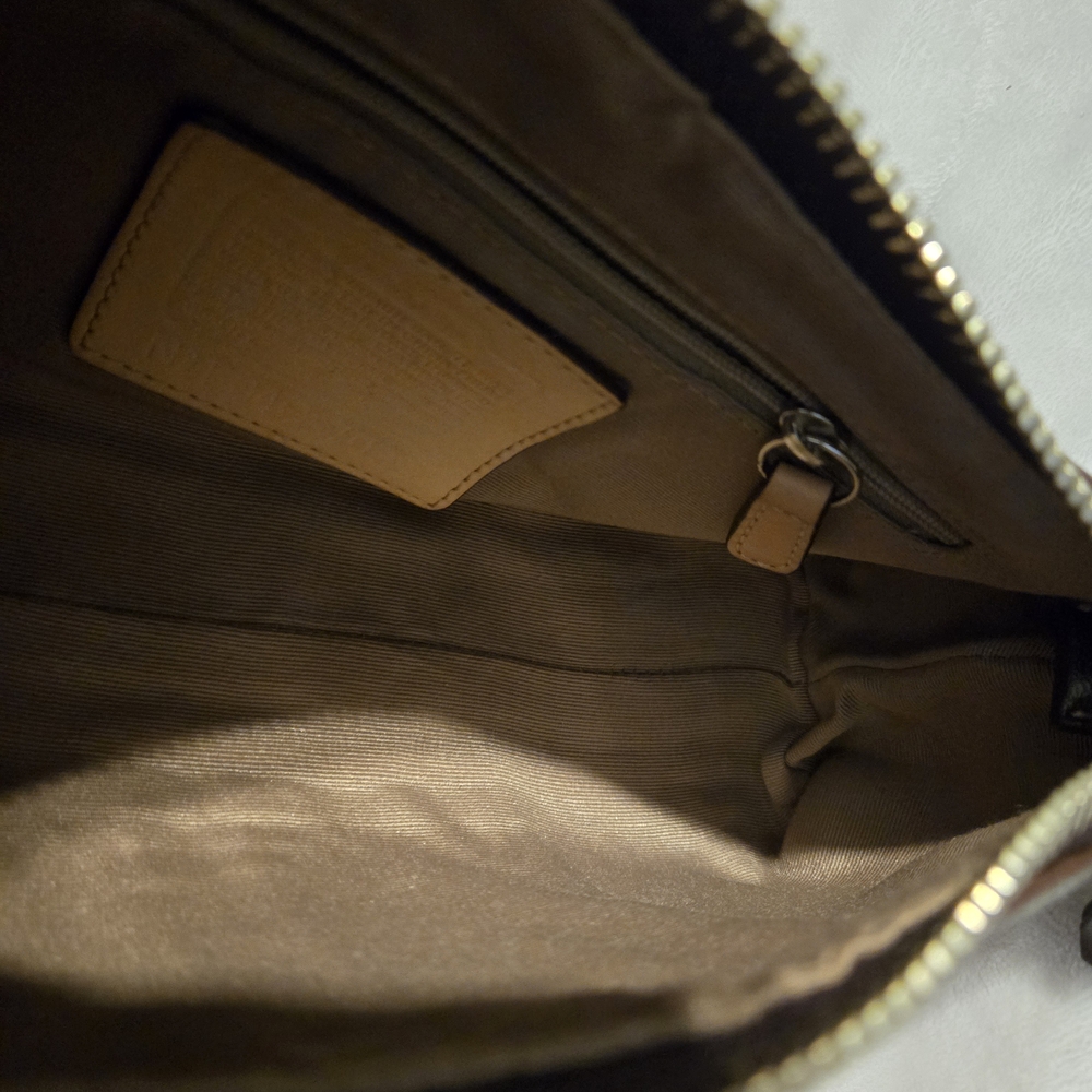 Coach Vintage Suede Strip Bagette  Brown and Cream Women's Bag - Picture 14 of 16